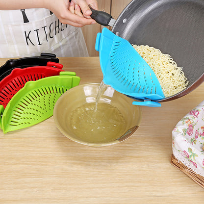 Fantastic Silicone Clip-on Strainer Draining Liquid Oil - Top Kitchen Essentials