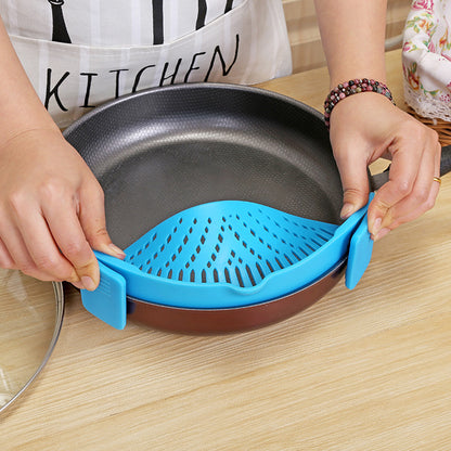 Fantastic Silicone Clip-on Strainer Draining Liquid Oil - Top Kitchen Essentials