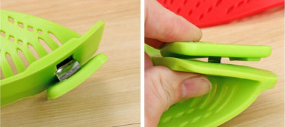Fantastic Silicone Clip-on Strainer Draining Liquid Oil - Top Kitchen Essentials