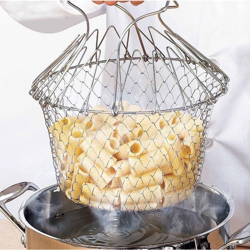 Fantastic Multifunctional Deep Fry Basket Stainless Steel  Frying Cooking Washing - Top Kitchen Essentials
